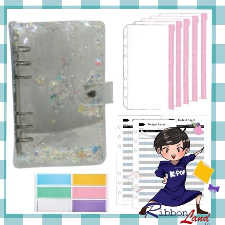 

Set Nabung Binder A6 Sequin Snow Twinkle Glow In The Dark Paketan Murah