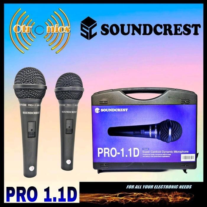 Mic Kabel Soundcrest Pro 1.1D Koper (2Mic) Hitam Microphone Mikrofon Mik Khusus Bluetooth Original D