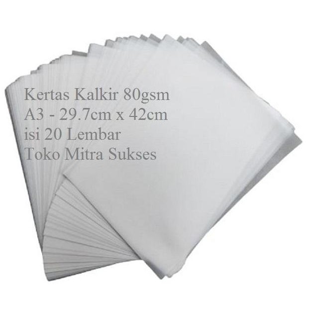 

Kertas Kalkir A3 80gsm - 29.7cm x 42cm isi 20 Lembar