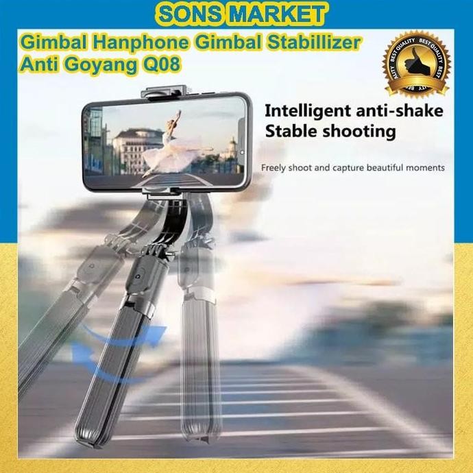 Gimbal Hanphone Q08 Gimbal Stabillizer Selfie Stabilizer Anti Goyang Q08 Co
