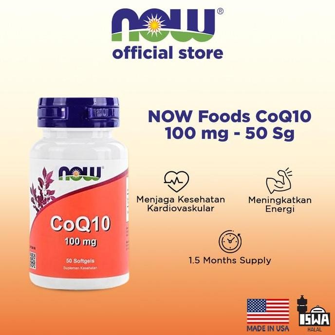 NOW Foods, CoQ10 100 mg, 50 Softgels