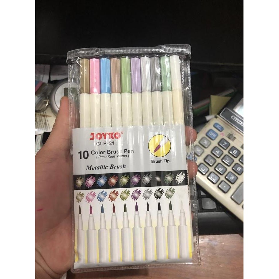 

New Product - Brush Pen Metalic 10Warna Clp 21 Joyko Kiarastoreku