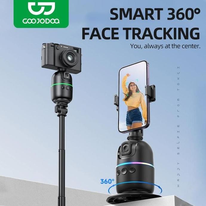 Goojodoq Smart Ai 360 Mobile Phone Selfie Stick Tongsis For Live Streaming W/ Face Tracking And Hand