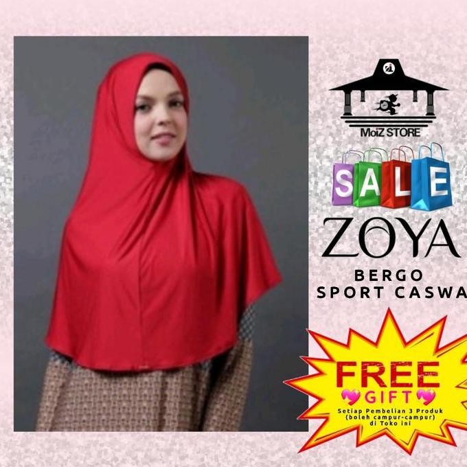 Zoya Bergo Jilbab Instan Langsung Olahraga Olah Raga Sport Caswa Zoya TP