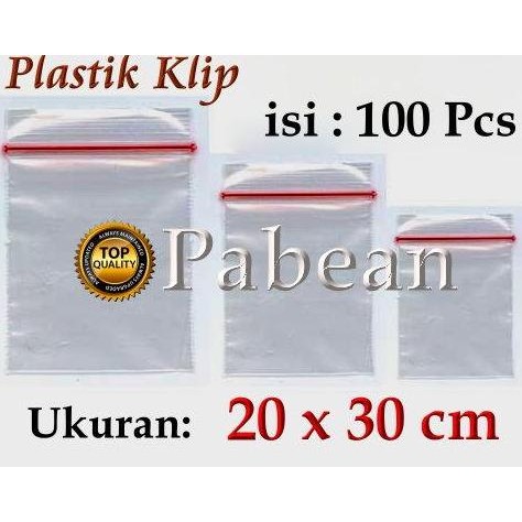 READY KANTONG PLASTIK KLIP KP BENING, ukuran : 20 X 30 cm, isi 100 pcs