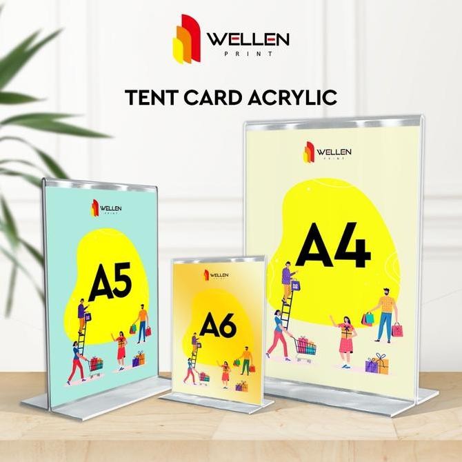 

New Product - Cetak Tent Holder Acrylic / Print Custom Tent Card Akrilik Portrait - A4 Kiarastoreku