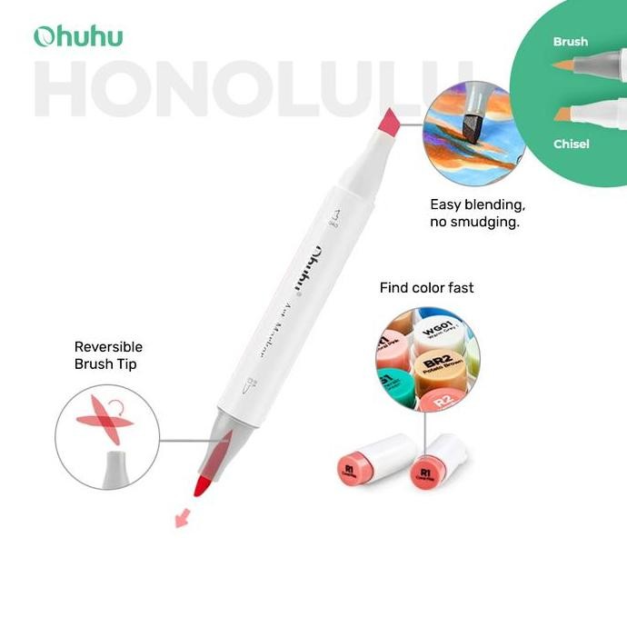 

New Product - Ohuhu Honolulu 216+1 Colors Dual Tip (Brush & Chisel) Kiarastoreku