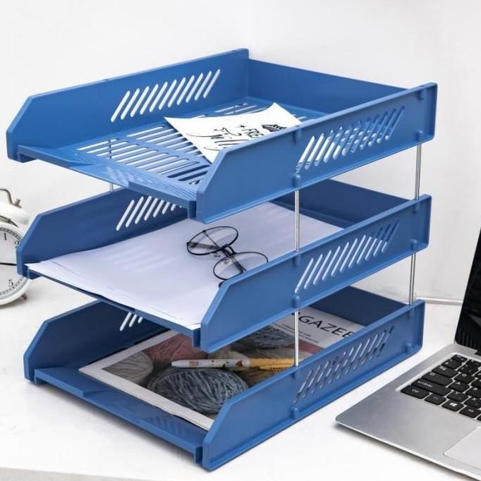 

New Product - Rak Berkas Dokumen Meja Kantor Buku Paper Tray Organizer 3 Susun Murah Kiarastoreku