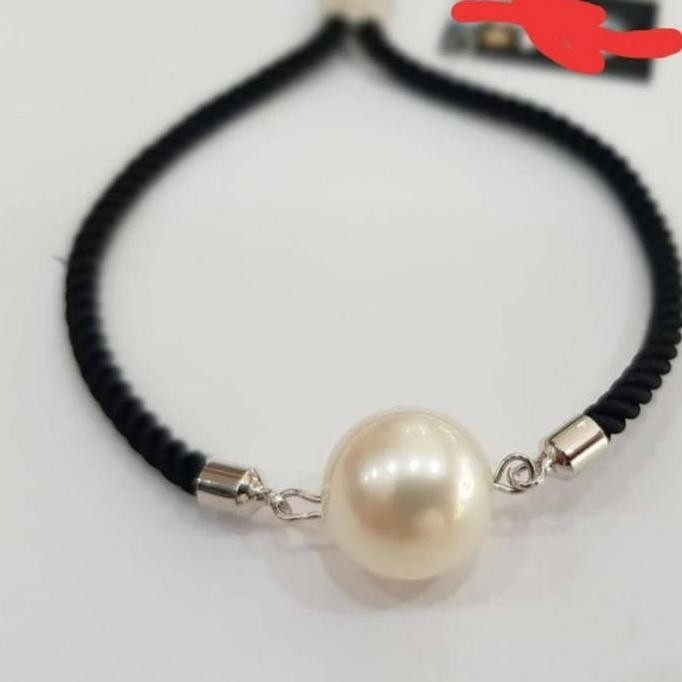 Gelang Tali Serut Hongkong Hitam Pria Mutiara Air Laut Asli Lombok Co