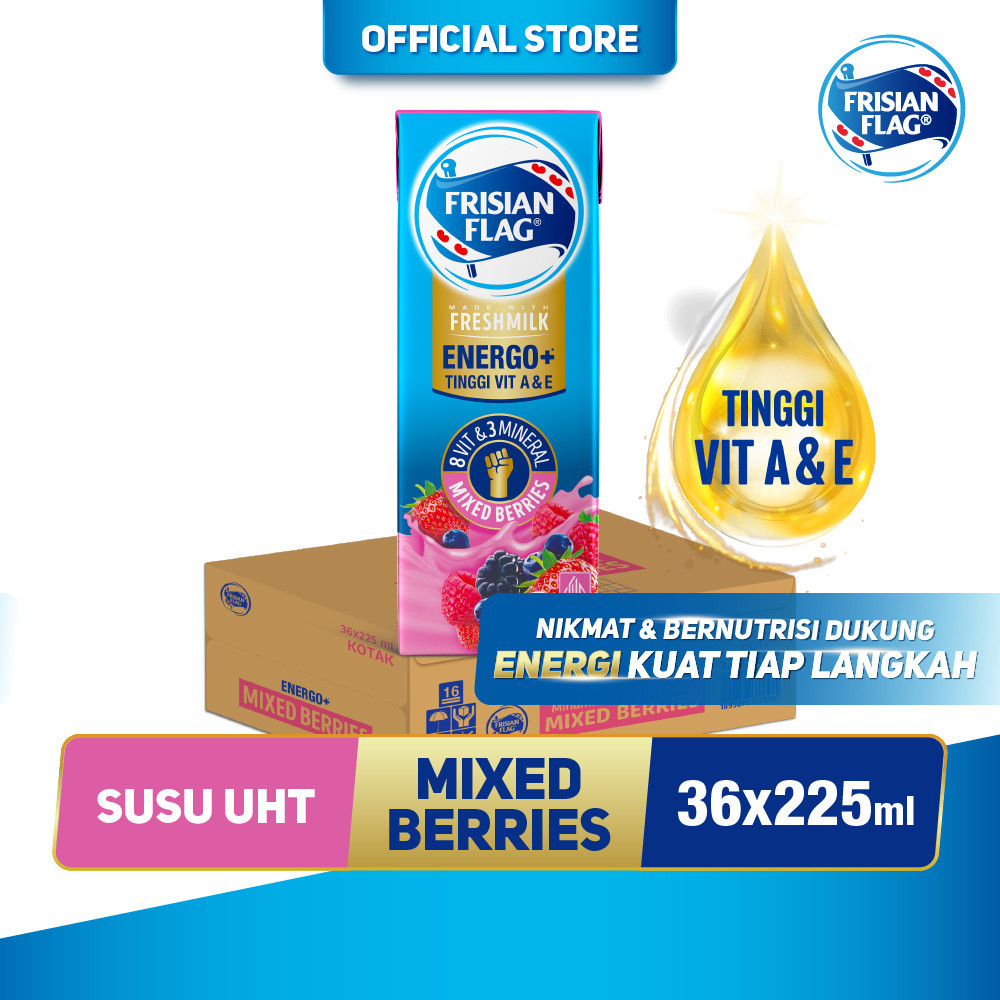 

Frisian Flag ENERGO+ Susu UHT Mixed Berries 225ml [36 Pcs]