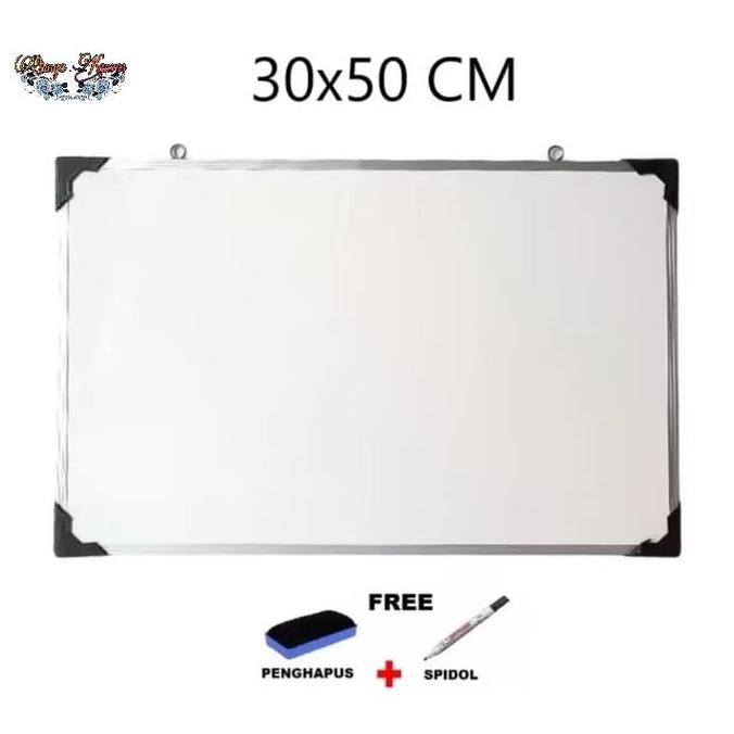 

Papan Tulis /Whiteboard Mini Uk 30X50 Free Spidol +Penghapus Co