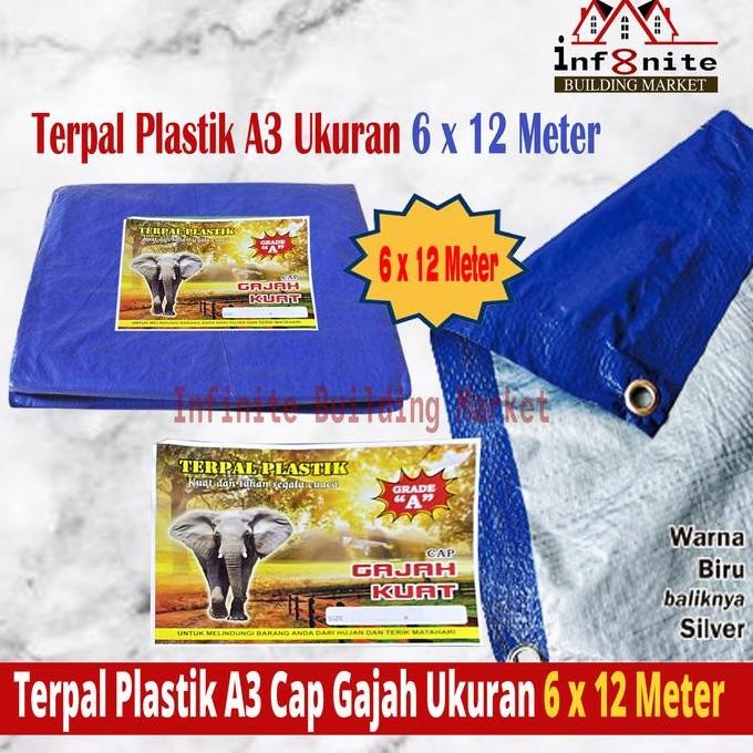 TERBARU - Terpal Plastik Tenda A3 6 x 12 Meter Tebal Murah Terpal Cap Gajah Kuat