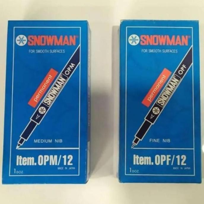 

Spidol Pen Snowman Ohp Permanent Marker Opf / Opm - 1 Lusin Isi 12 Pcs Co
