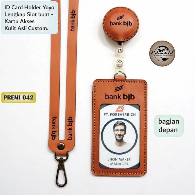

Id Card Holder + Pin Yoyo Kulit Asli Custom Co