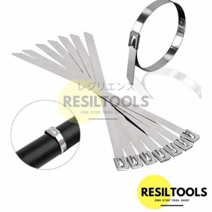 

Cable Ties Stainless Resiltools 30 Cm Isi 100 Pcs Kabel Ties Self Lock Co