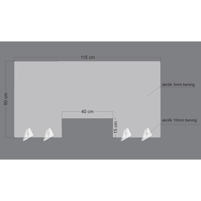 

Sekat Akrilik / Pembatas / Partisi Meja Kasir 115X60Cm 3Mm Co