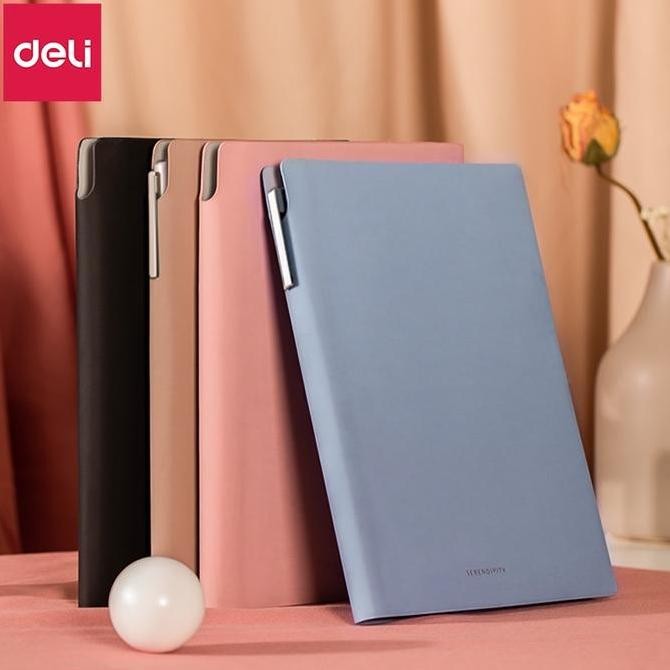 

Deli Leather Cover Notebook / Buku Catatan / Agenda Sampul Kulit A5 96 112 Lembar Soft Cover Paper Pocket En128L Kertas Stationery Co