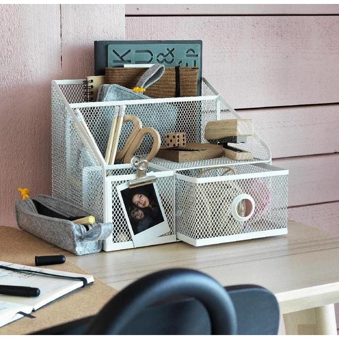 Rak Organizer Meja Kerja Belajar Stationery Kosmetik Pengatur Meja Co