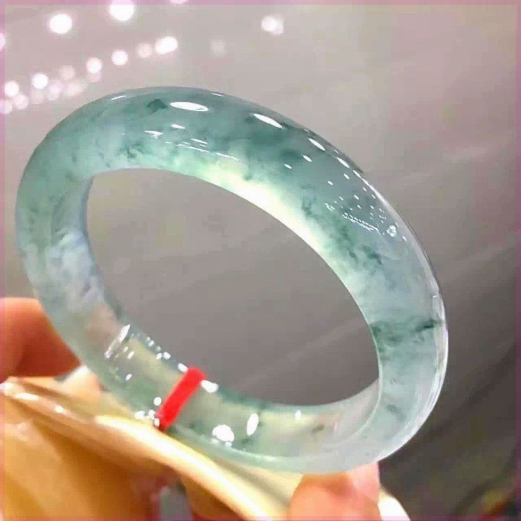 Gelang Giok Bunga Es, Gelang Batu Giok, Perhiasan Giok, Giok Es