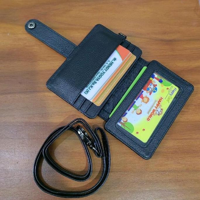 

Nametag Kulit Lanyard Cardholder Bam Kulit Sapi Asli Co