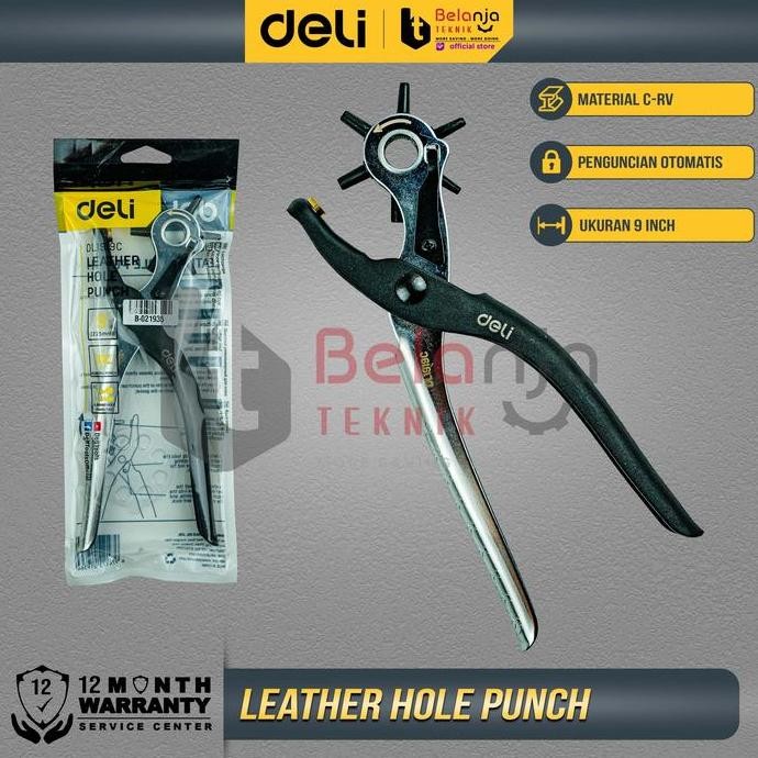 

Deli Hole Puncher Tang Pembolong Alat Pelubang Ikat Sabuk Gesper Kulit
