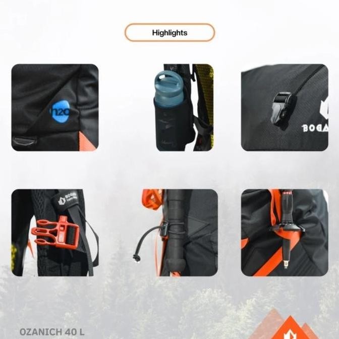 Bogaboo OZANICH 40 Liter Tas Carrier Keril Hiking gunung camping Bogaboo UL Ultralight Ransel trekki