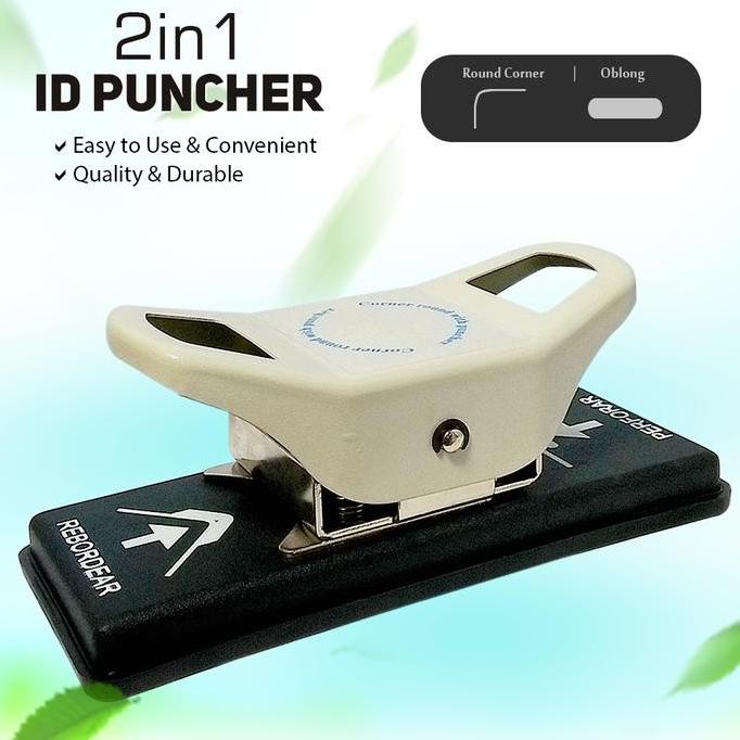 

Alat Pelubang Kartu ID PVC 2 in 1 [Sudut, Persegi Panjang] Alat Pelubang Sudut Bulat Pelubang ID Card / Punch ID Card Cutter / Pemotong ID Card (Sudut Dan Oval Hole)