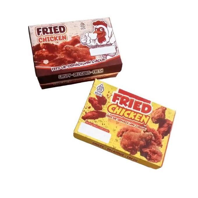 

@100Pcs Box Dus Fried Chicken Laminasi Uk 15X10X6 Warna 3D Co