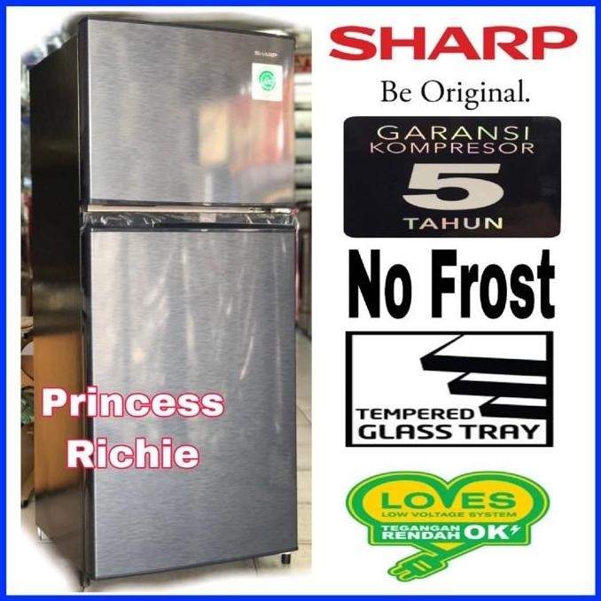 TERLARIS - Kulkas SHARP SJ196MF-SS 2 Pintu