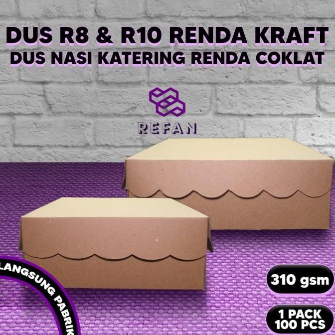 

Kotak Nasi Catering Kraft Coklat Renda Dus R10 K & R8 Kemasan Kue (Per Pack) Co