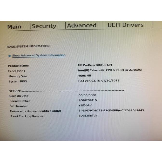Komputer Pc Mini Hp Prodesk 400 G3 Dm / Intel Celeron G3930T New Stok