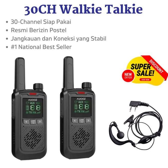 AUQOZ A8 Mini Handy Walkie Talkie 99Ch - HT UHF 888s KD-C1+ FM Radio murah