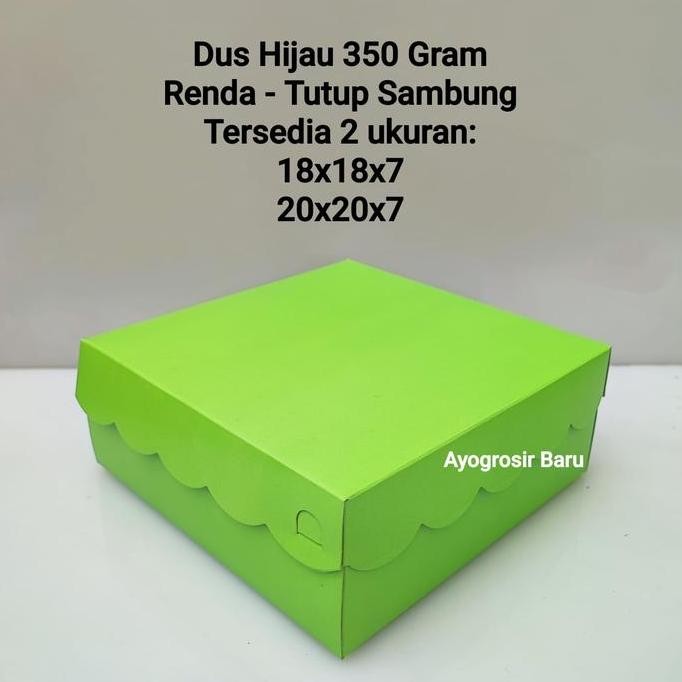 

Dus Hijau 18X18 Renda Isi 50 Pcs 350 Gr Kotak Dus Nasi Katering Tutup Sambung Co
