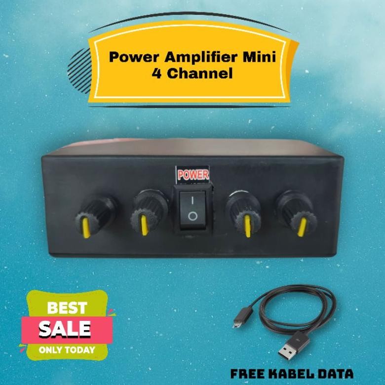 Power Mini Amplifier 4 Channel Stereo 5 Volt Rakitan Miniatur Sound Sistem Full Bass