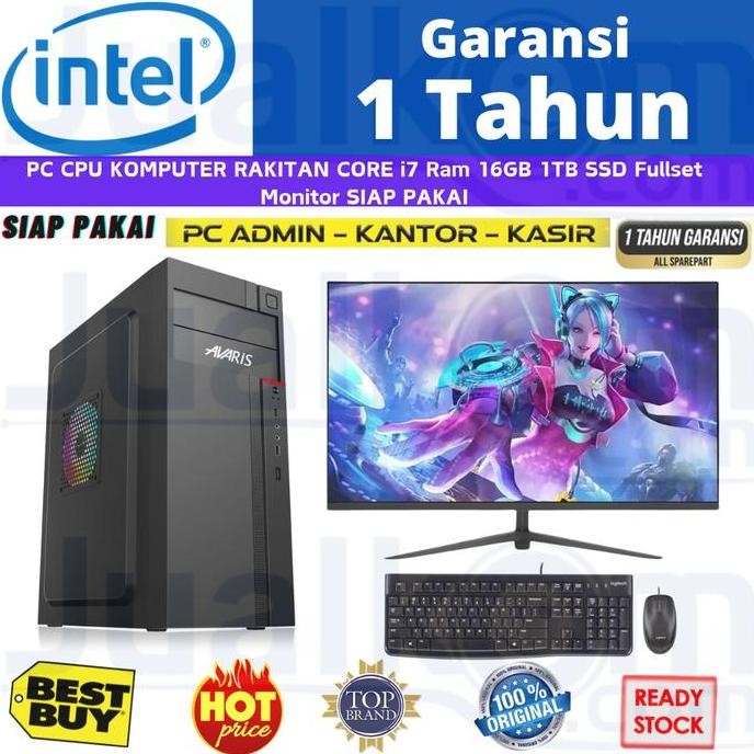 Komputer Rakitan Komputer Pc Komputer Full Set Pc Paket Pc Komplit Core I7 Ram 16Gb 1Tb Ssd Fullset 