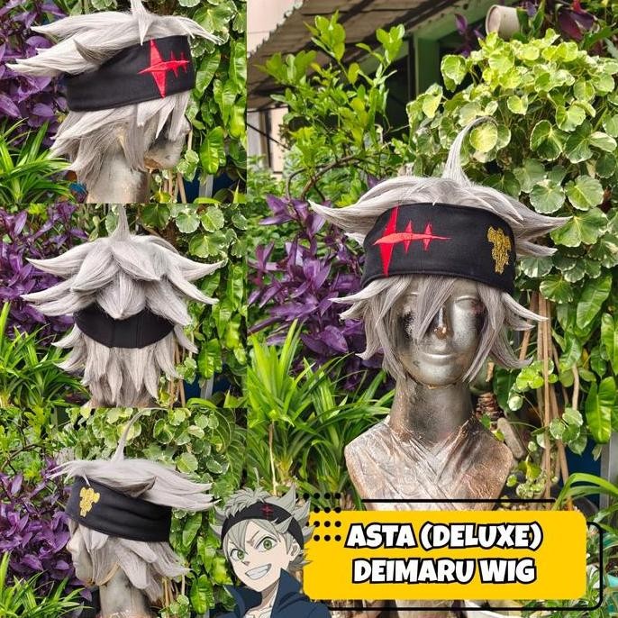 Wig Cosplay Anime Black Clover Asta Black Bull