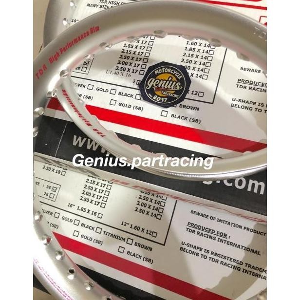 Velg TDR U Shape 140X160 Ring 14 Silver Series