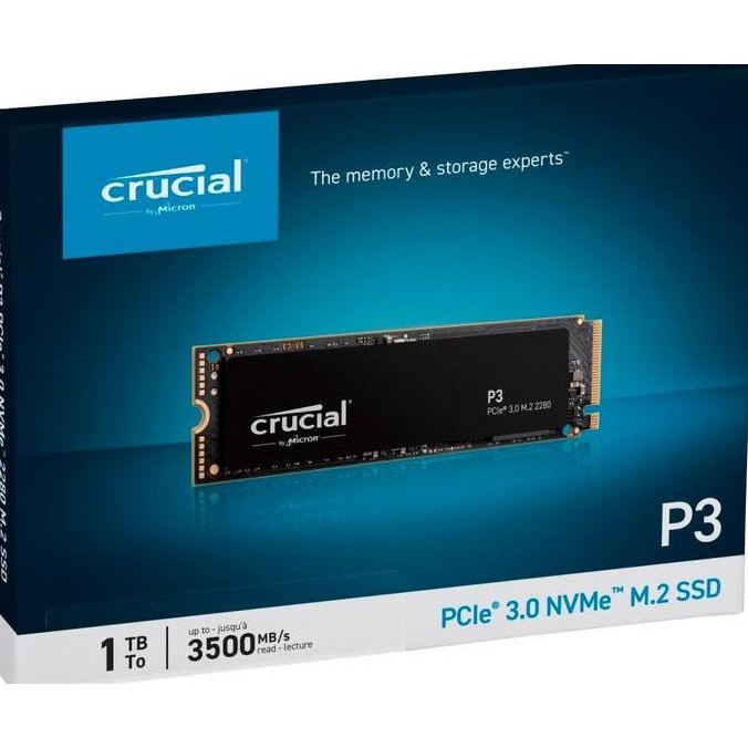 ready Crucial P3 3D M.2 SSD NVME PCIe Gen 3