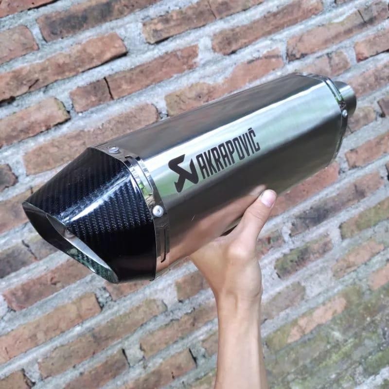 Knalpot Racing Akrapovic Inlet 50Mm Sudah Termasuk Klem Dan Peer