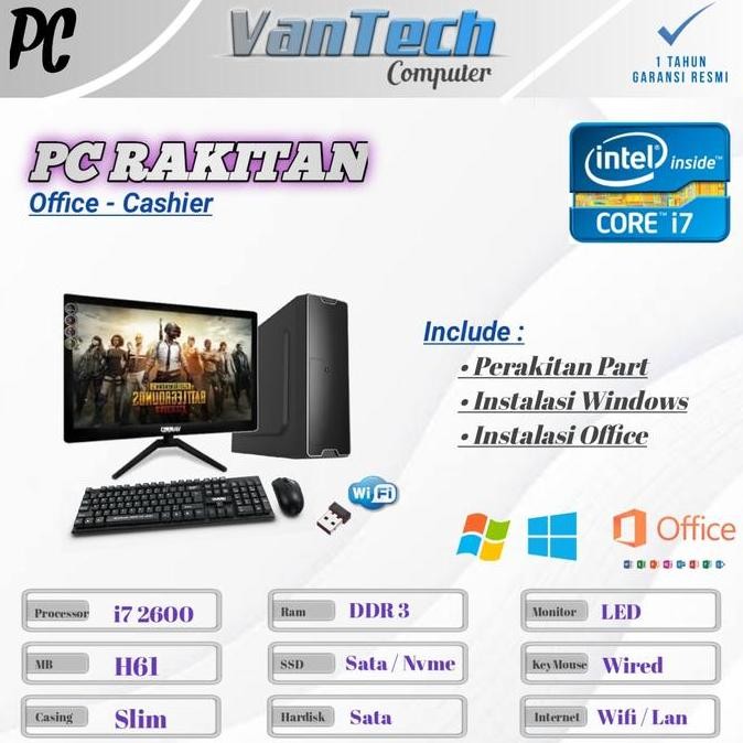 Komputer Pc Rakitan Intel Core I7 2600 - Pc Slim / Desktop Siap Pakai New Stok