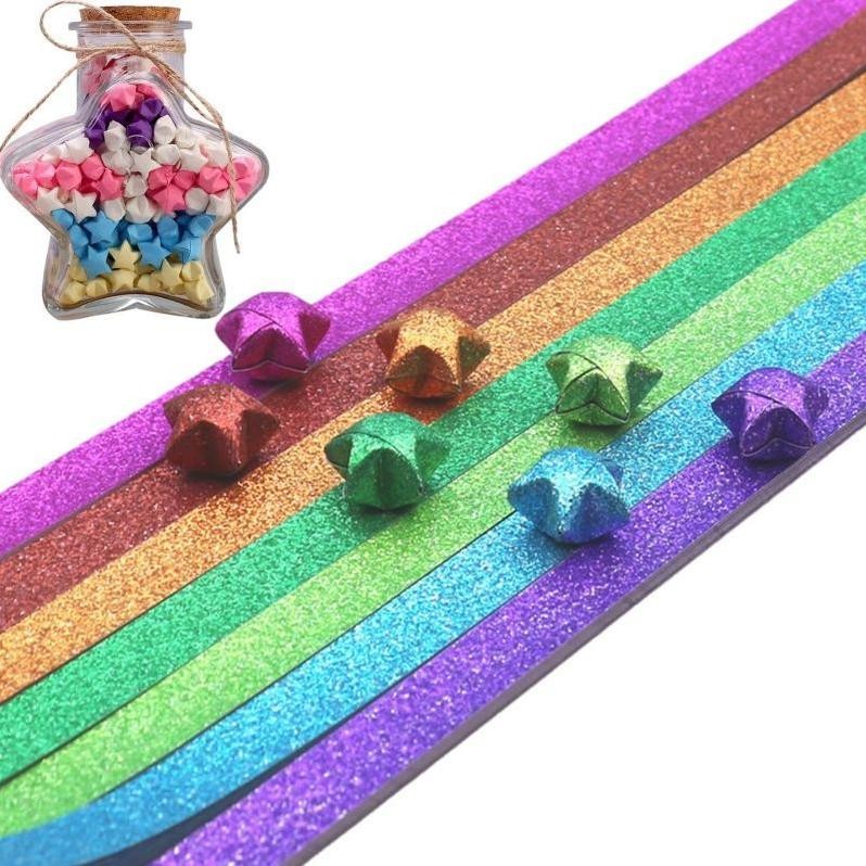 

Premium 520pcs Kertas Origami Bintang Warna Origami Star Paper Motif Bintang High Quality