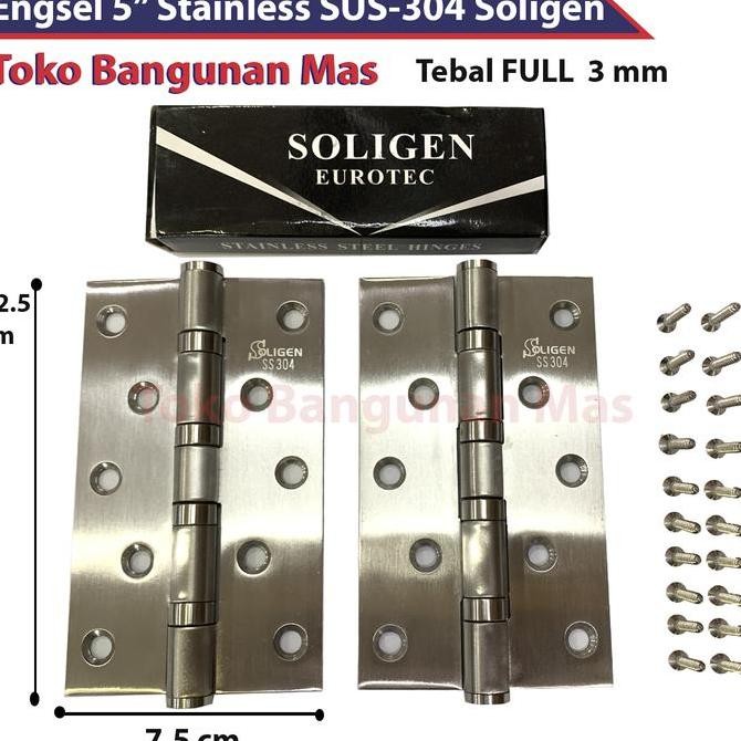 Engsel STAINLESS SUS-304 Soligen 5" / Engsel 5" Stainless SUS-304