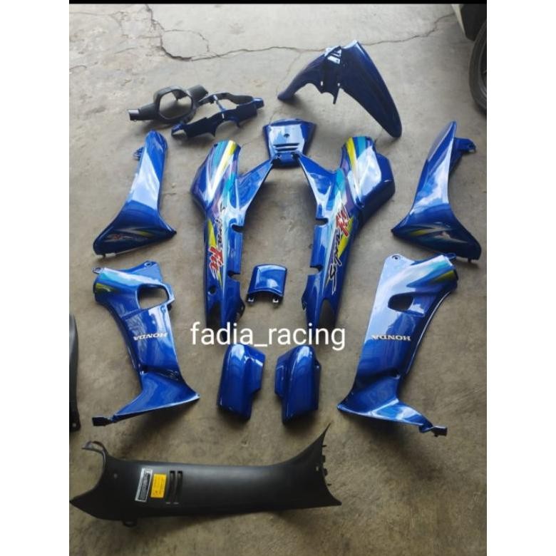 Cover Bodi Set Supra Fit Lama Biru