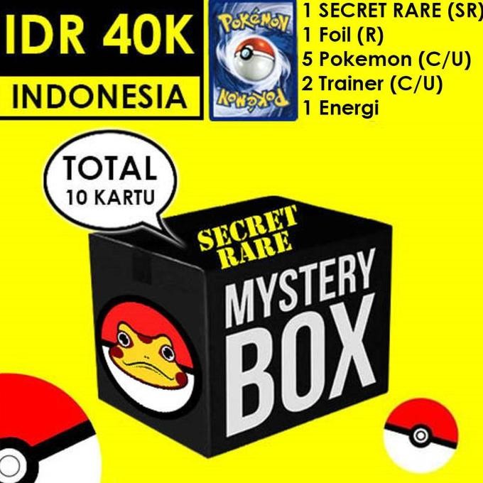 Mystery Box Kartu Pokemon Indonesia - Random Card TCG SECRET RARE Pack