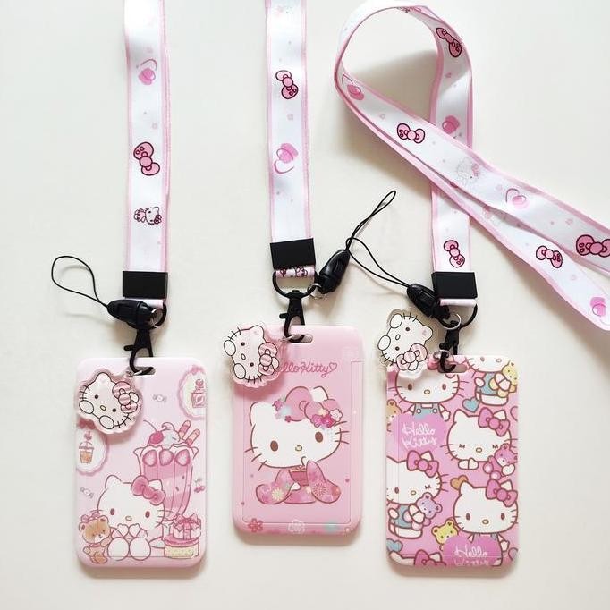 

READY ID Card Holder Name Tag Lanyard Kalung Kartu Cute Hello Kitty Sanrio 2 NEW