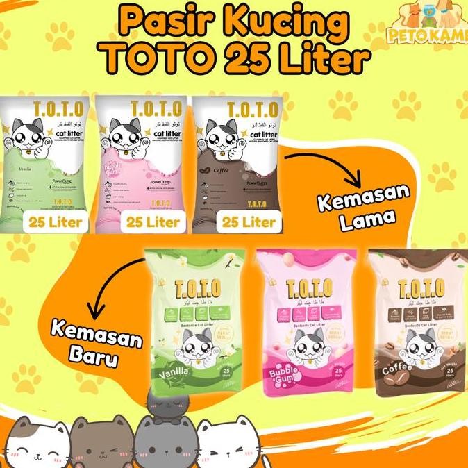 Pasir Kucing TOTO 25 Liter | Pasir Gumpal Wangi Kotoran Kucing