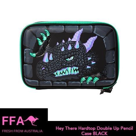 

KOTAK PENSIL SMIGGLE Hey There Hardtop Double Up Pencil Case BLACK Kualitas Original