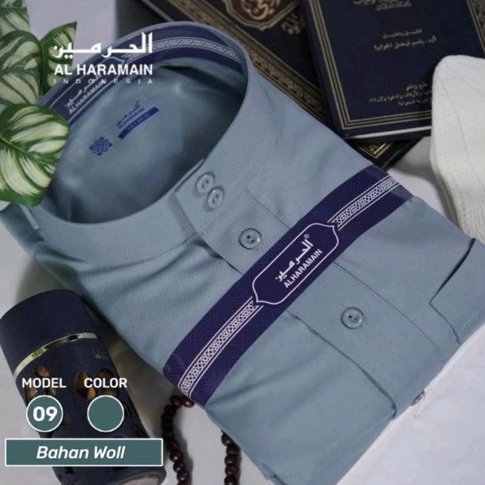 baru  GAMIS / JUBAH AL HARAMAIN BAHAN WOLL ORIGINAL HITAM PUTIH