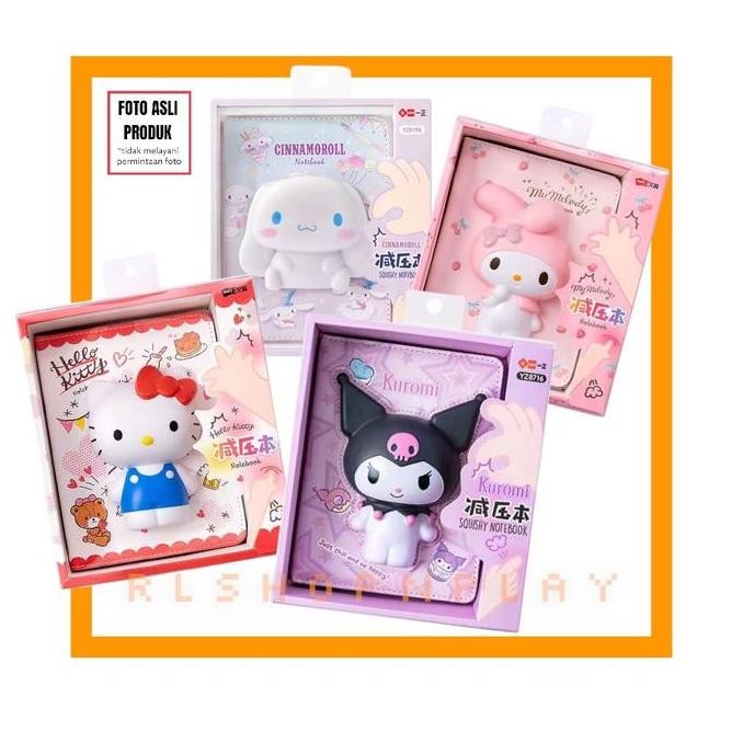 

READY Buku Diary Lucu Sanrio Notebook Squishy Kuromi Hello Kitty My Melody Cinnamonroll NEW