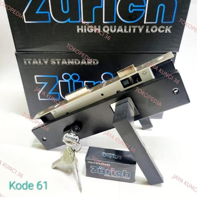 Kunci Pintu Besar Black Zurich / Handle Pintu Besar Hitam 25Cm Zurich
